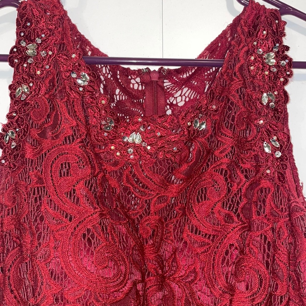 Red Ruffled Formal Dress - Picture 4 of 5